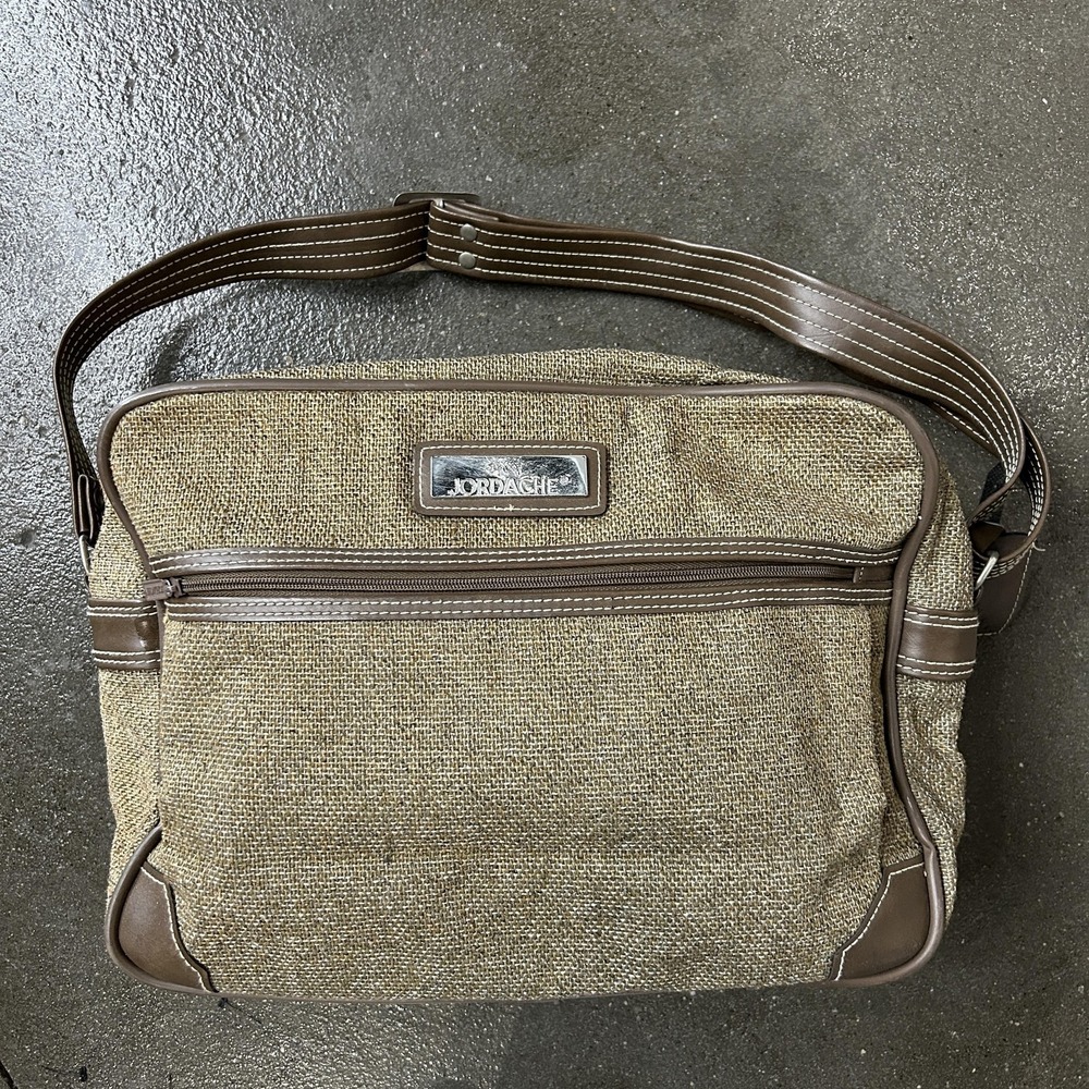 Jordache Beige 17" Messenger Bag Adjustable Strap‎ Mens Travel Shoulder Bag